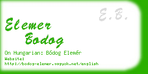 elemer bodog business card