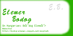 elemer bodog business card